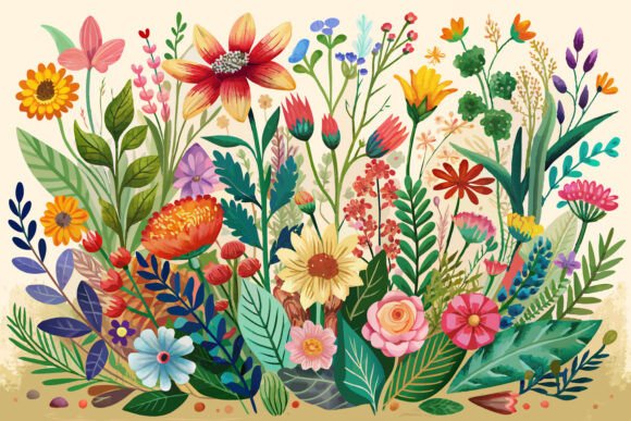 Boho Watercolor Wildflowers