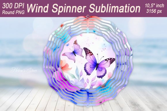 Butterfly Wind Spinner Sublimation PNG