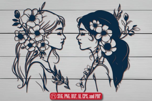 Cricut Girls with Flowers SVG Set
