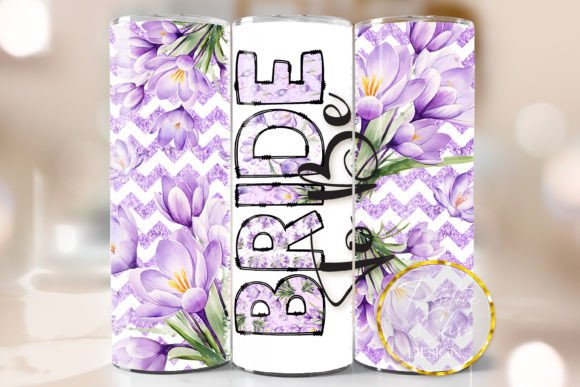 Floral Bride to Be Skinny Tumbler Wrap