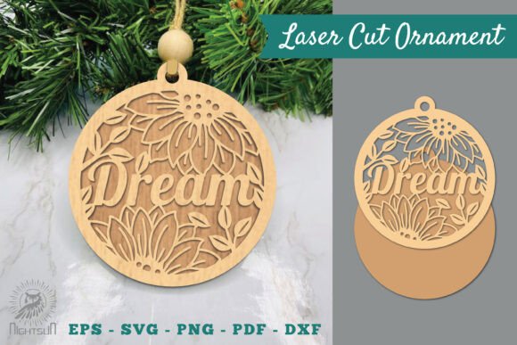 Floral Dream Laser Cut Ornament SVG