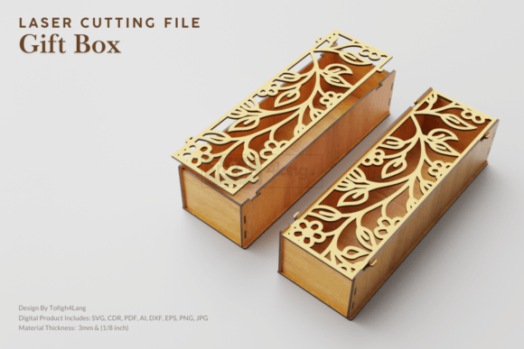 Floral Gift Box SVG File Laser Cut