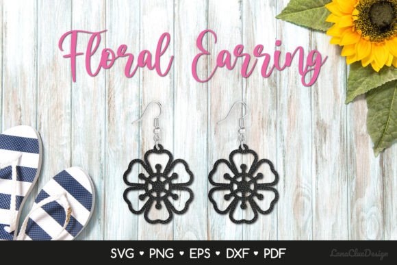 Flower Earring SVG Cut File