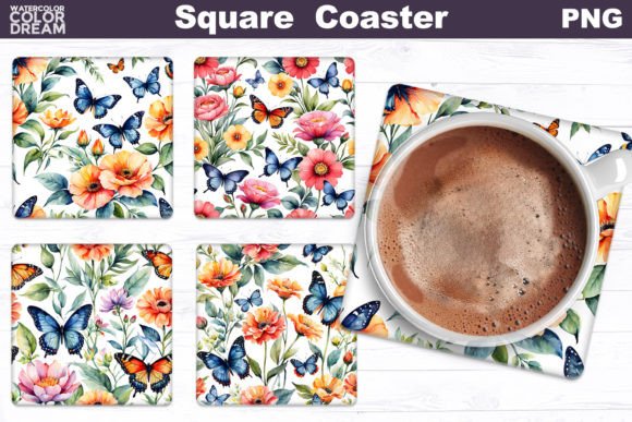 Flowers Butterfly Square Coaster Review