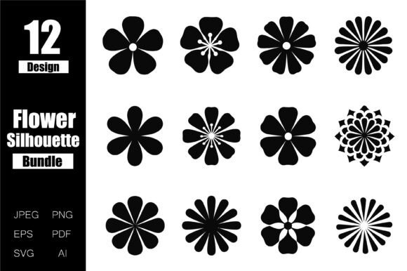Flowers Set Silhouette