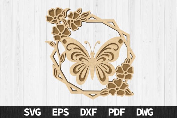 Geometric Butterfly Floral Wall Art