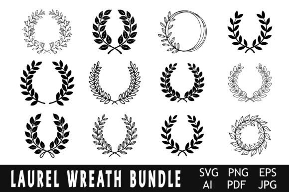 Laurel Wreath Silhouette Bundle