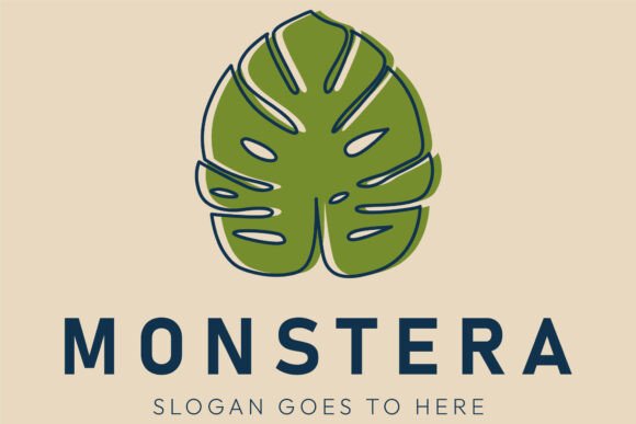 Monstera Nature Leaf Logo Vector Icon