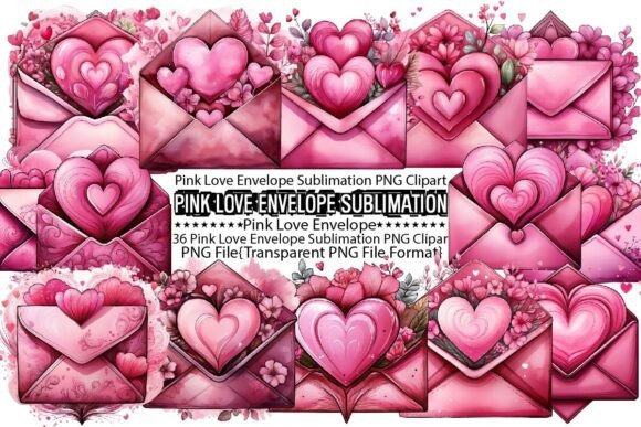 Pink Love Envelope Sublimation Bundle