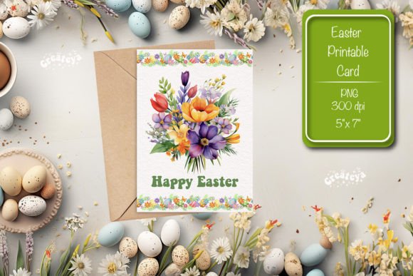 Printable Easter Card Watercolor Easter