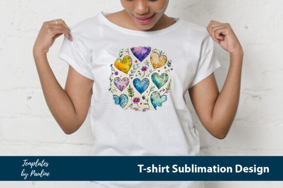 Purple, Teal Heart Tshirt Background
