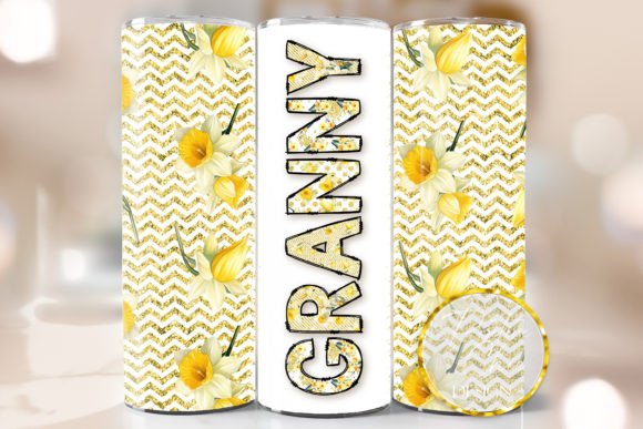 Spring Floral Granny Tumbler Wrap PNG